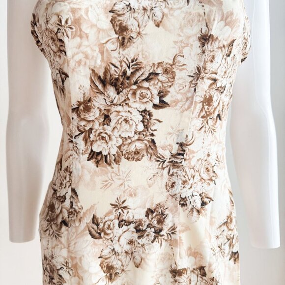 Lioness Brown Floral High Slit Maxi Dress S - Picture 6 of 8